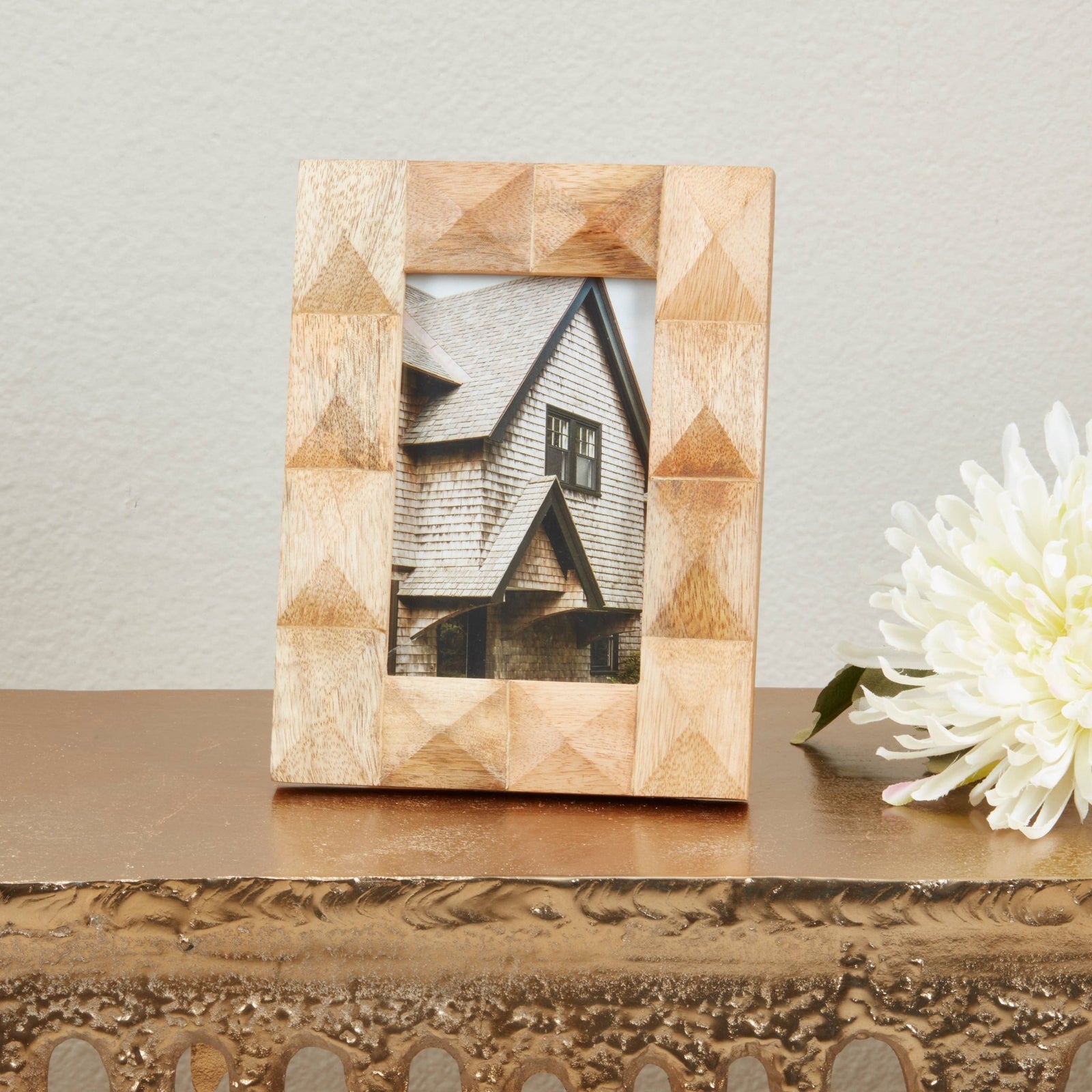 Textured Large Studded Wood Photo Frame - The Collective Park City