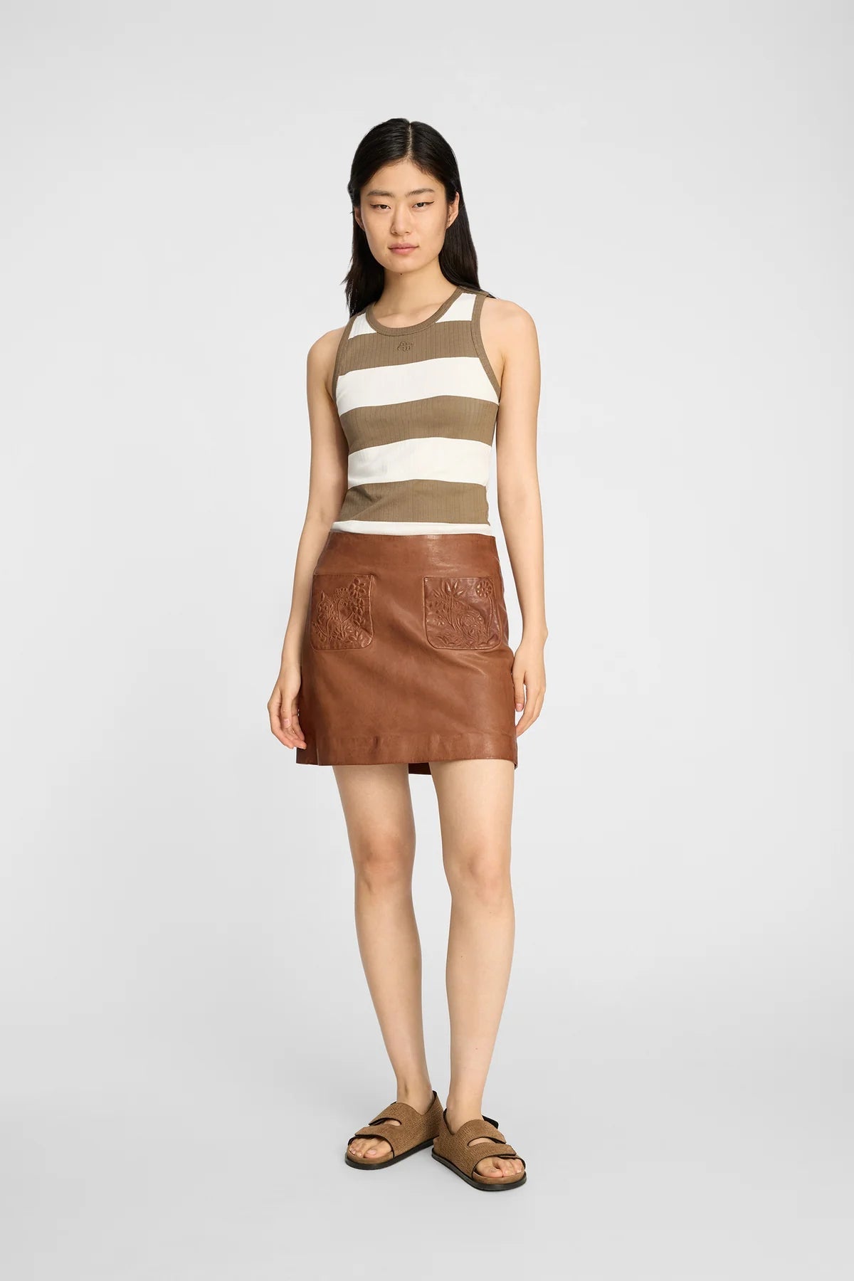 Tezza Tank Top - Mocha Stripes - The Collective Park City