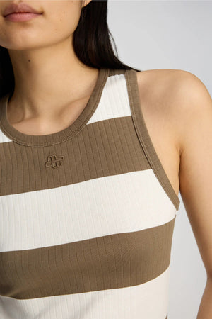 Tezza Tank Top - Mocha Stripes - The Collective Park City