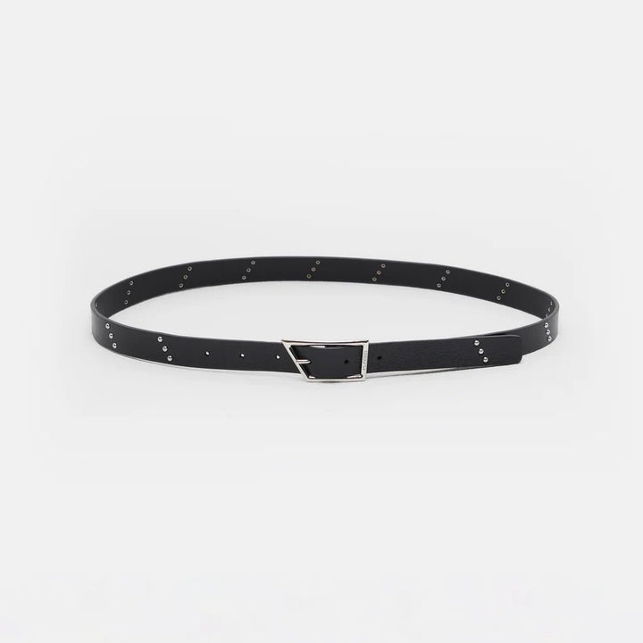 Thin Leather Belt with Studs - The Collective Park City