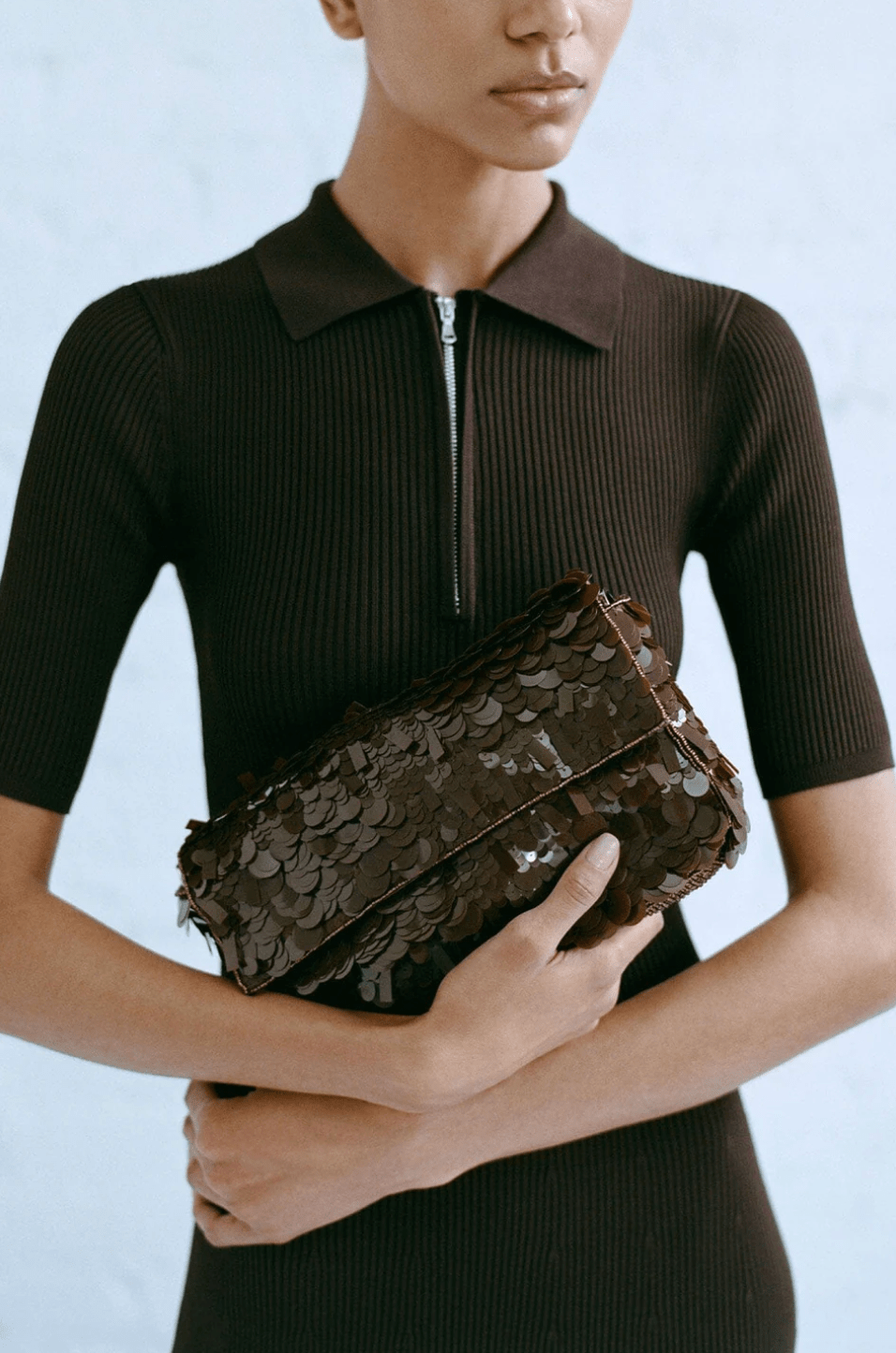 Timmy Sequin Bag - Cacao - The Collective Park City