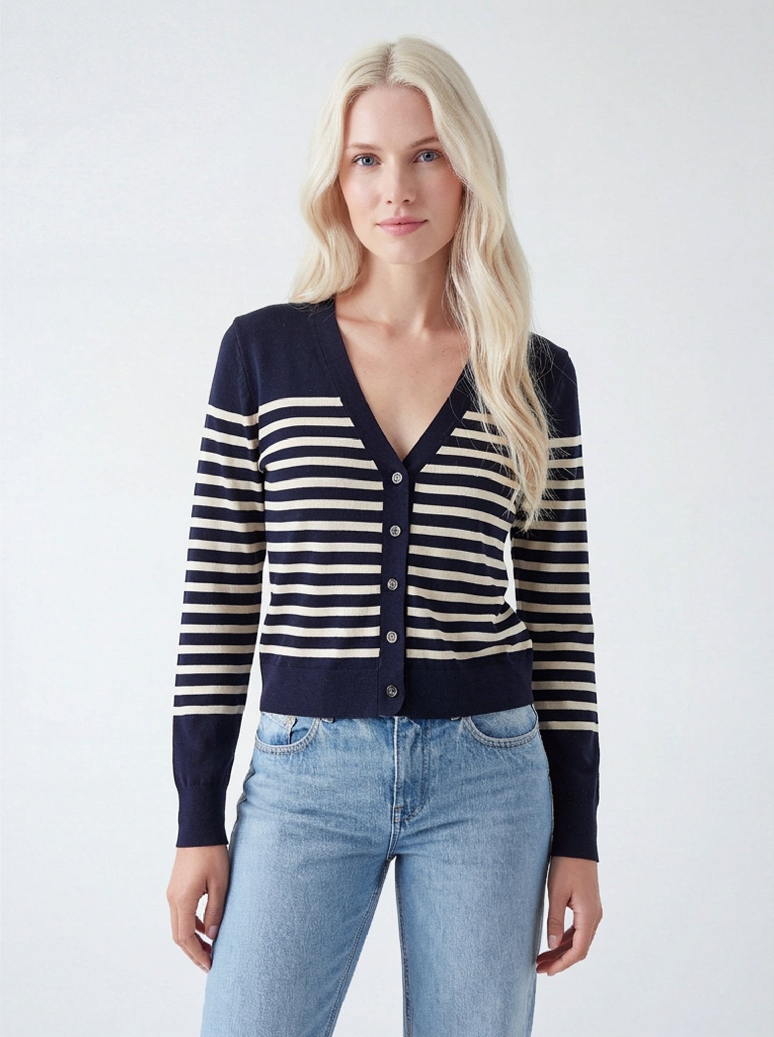 Tissue Weight Stripe Cardigan Sweater - The Collective Park City