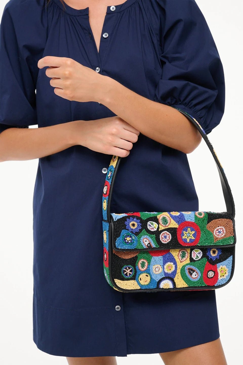 Tommy Beaded Bag - Black Millefiore - The Collective Park City