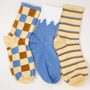 Trendy Pattern Trio Socks - The Collective Park City