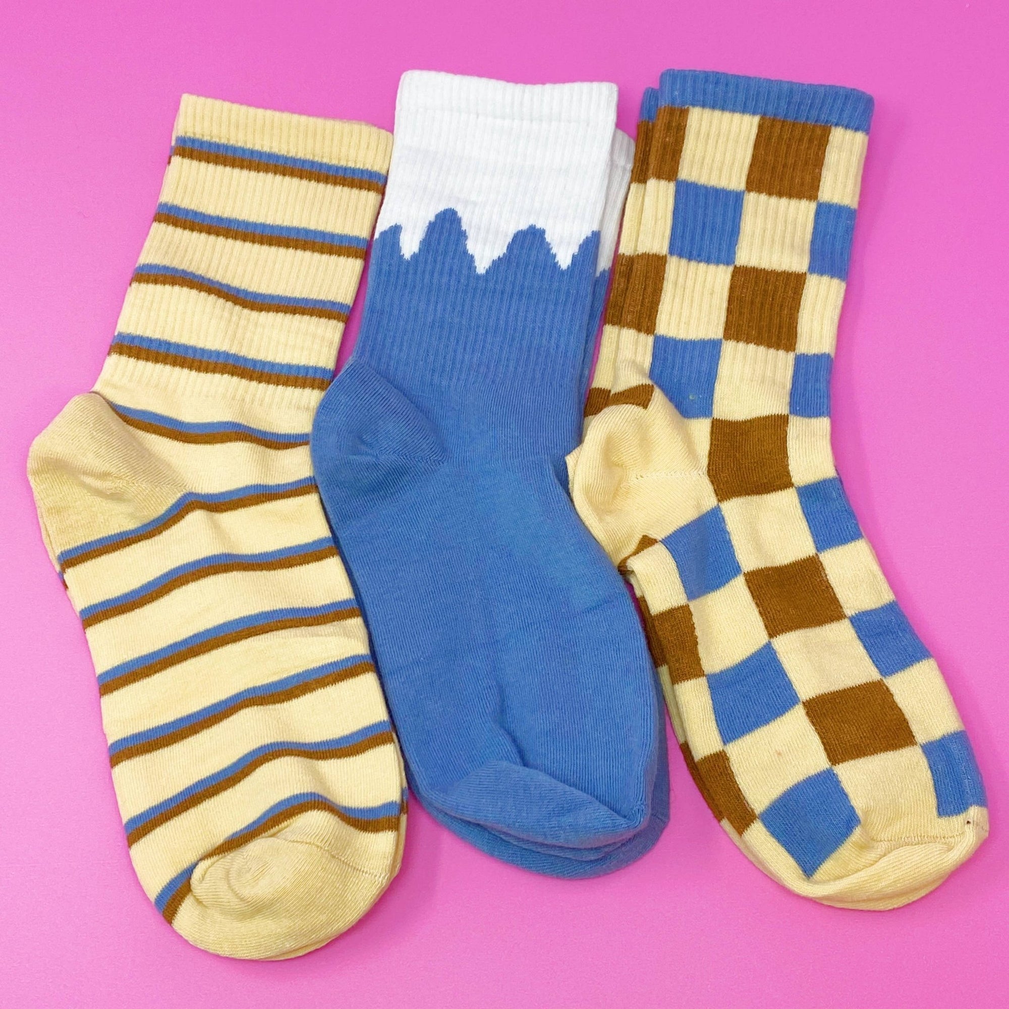 Trendy Pattern Trio Socks - The Collective Park City