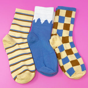 Trendy Pattern Trio Socks - The Collective Park City