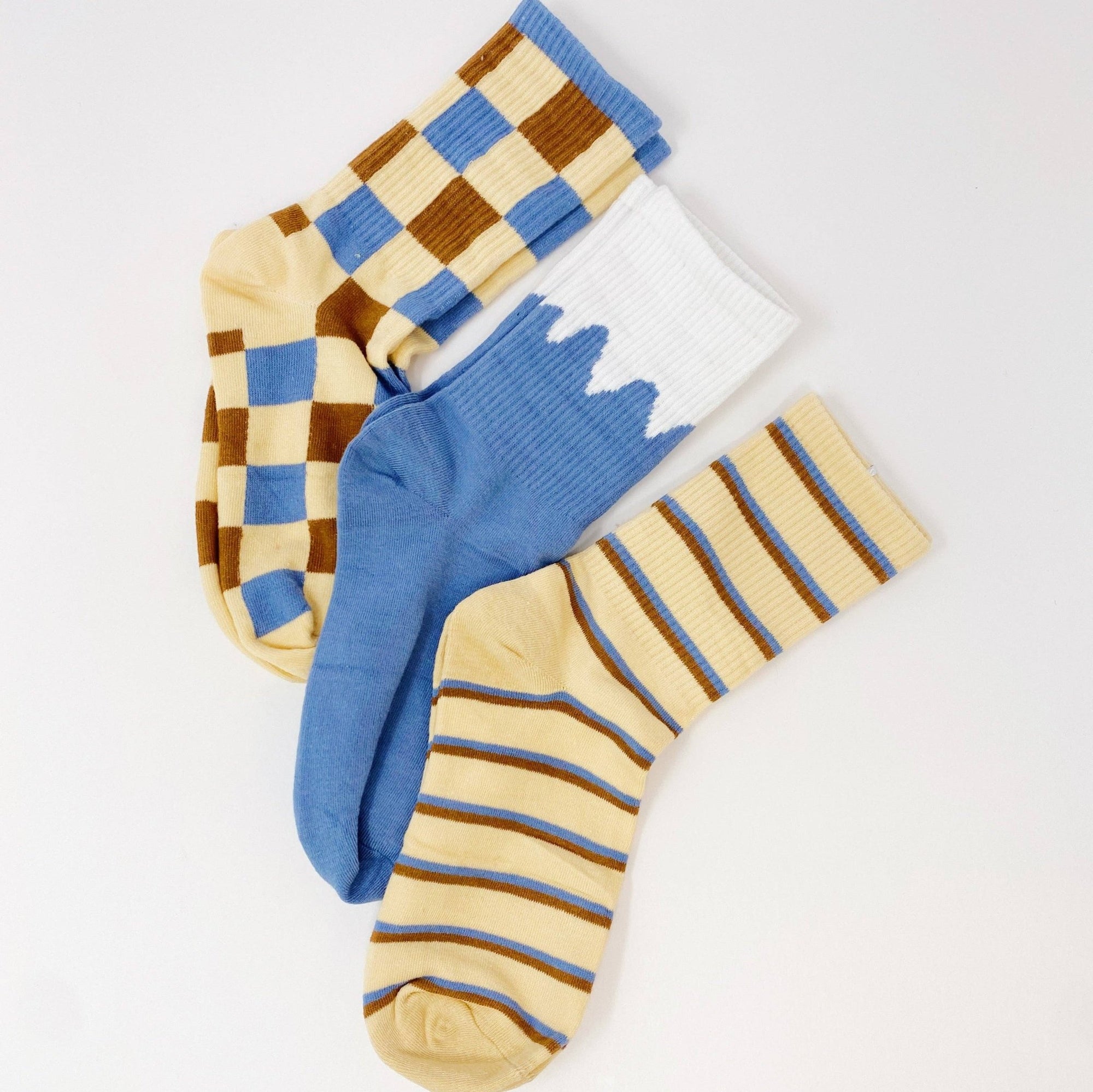Trendy Pattern Trio Socks - The Collective Park City