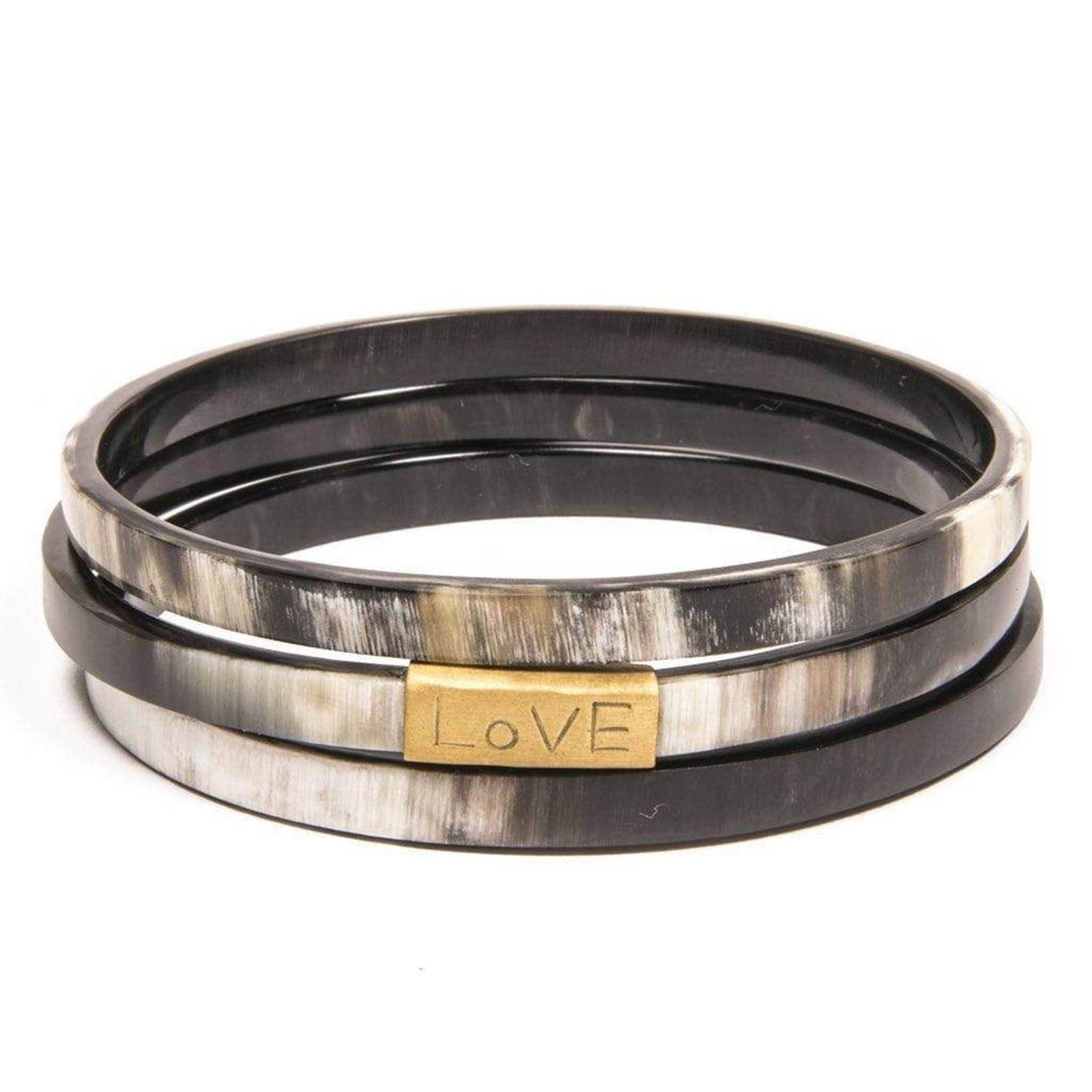 Trinity Horn Bangle - Black & White: Small - The Collective Park City