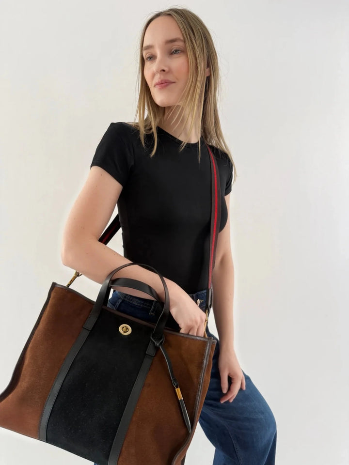 Turnlock Tote - Bronze Suede - The Collective Park City