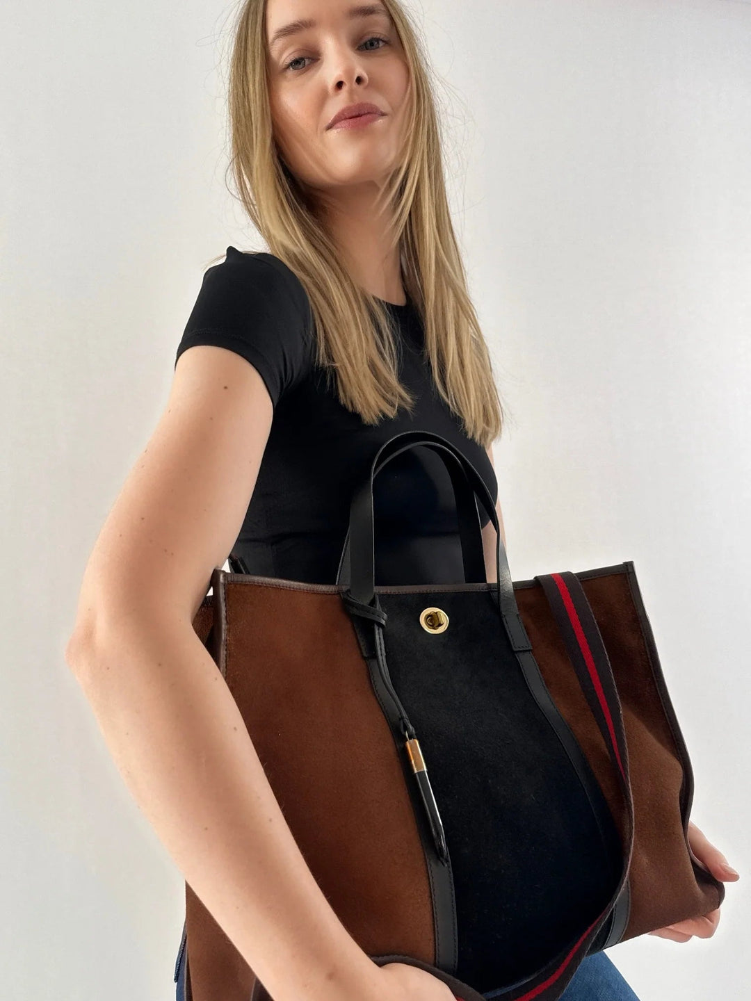 Turnlock Tote - Bronze Suede - The Collective Park City
