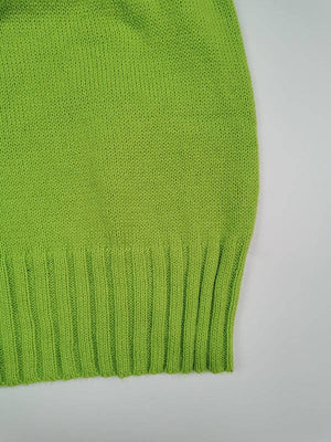 Turtleneck Long Chunky Knit Sweater - ELECTRIC GREEN - The Collective Park City