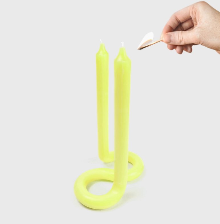 Twist Candle Sticks By Lex Pott - Yellow - The Collective Park City