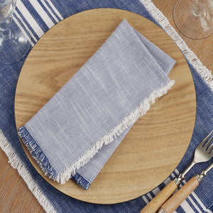 Two - Tone Cotton 20" Fringe Cloth Napkin - 3 Colors: Natural - The Collective Park City