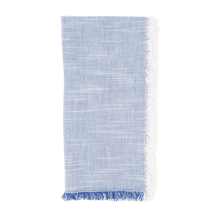 Two - Tone Cotton 20" Fringe Cloth Napkin - 3 Colors: Turquoise - The Collective Park City