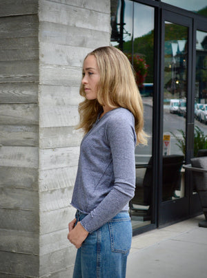 V - Neck Lightweight Cashmere Sweater - The Collective Park City