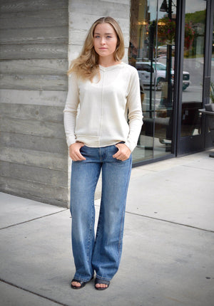 V - Neck Pullover Sweater - Natural - The Collective Park City