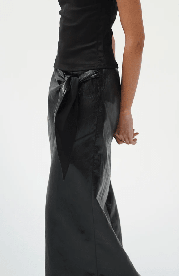 Vega Faux Leather Wrap Skirt - The Collective Park City