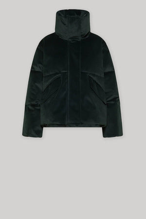 Velvet Puffer Jacket - Emerald - The Collective Park City