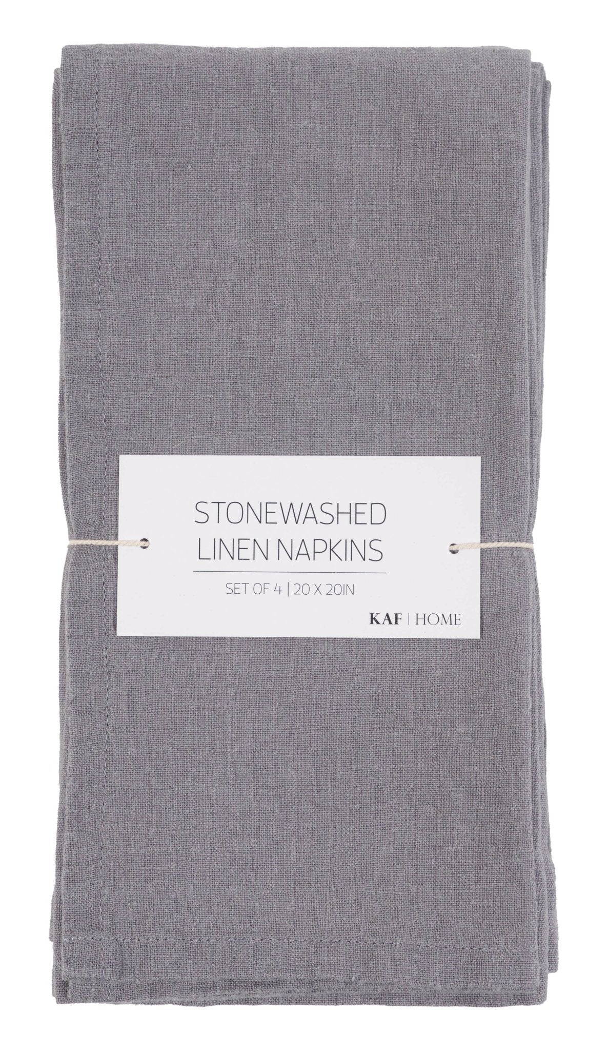 Verona 100% Stone Washed Linen Napkins - Set Of 4, 20" x 20": Ivory - The Collective Park City