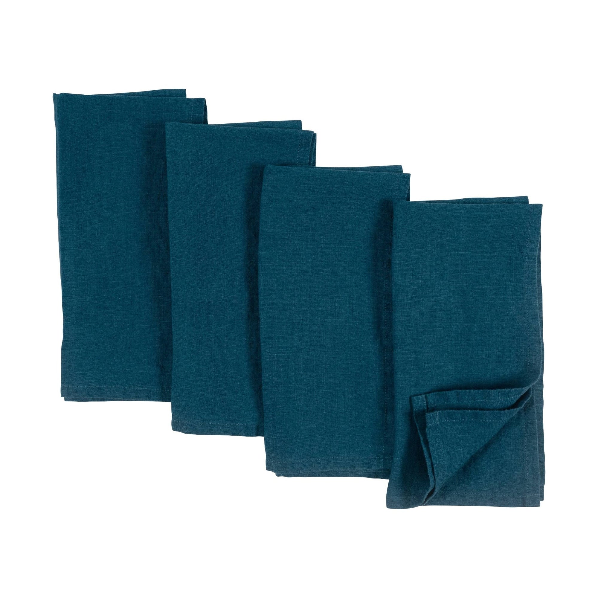 Verona 100% Stone Washed Linen Napkins - Set Of 4, 20" x 20": Ivory - The Collective Park City