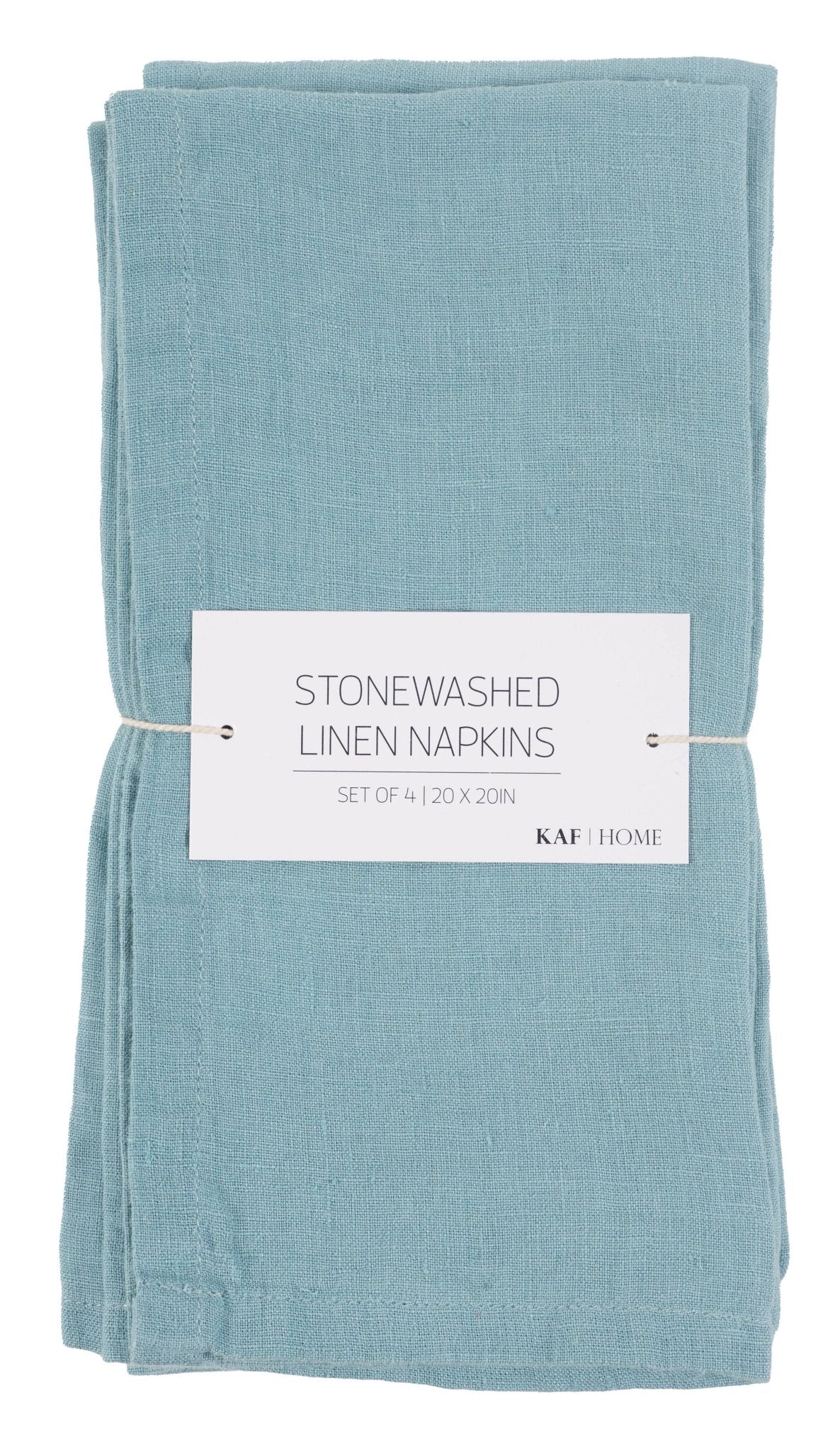 Verona 100% Stone Washed Linen Napkins - Set Of 4, 20" x 20": Ivory - The Collective Park City