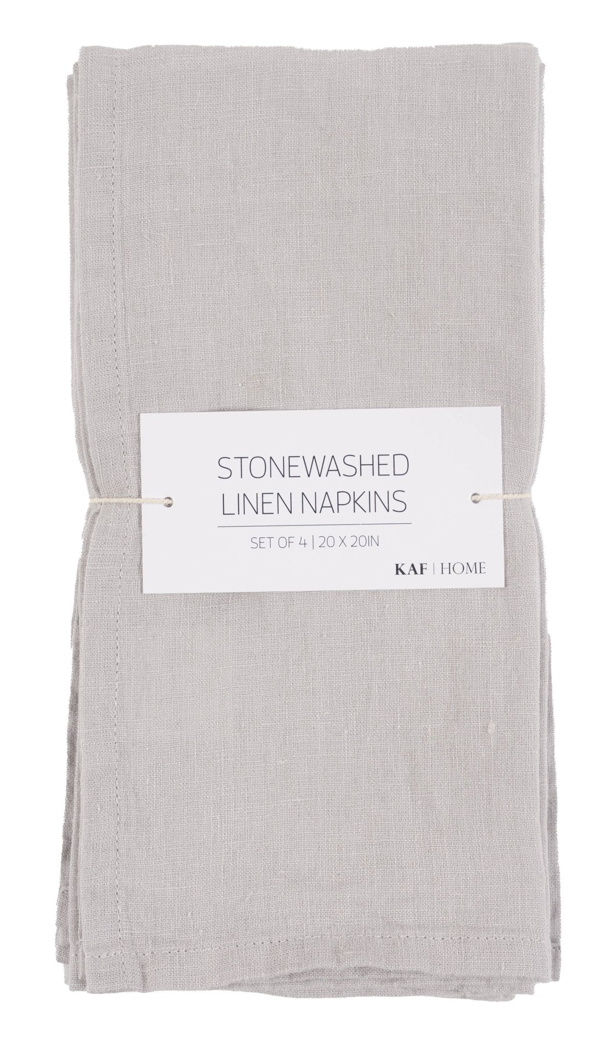 Verona 100% Stone Washed Linen Napkins - Set Of 4, 20" x 20": Ivory - The Collective Park City