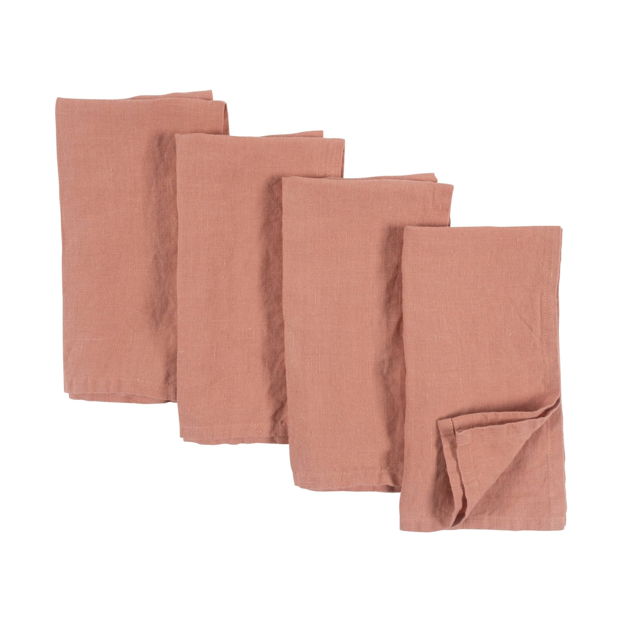 Verona 100% Stone Washed Linen Napkins - Set Of 4, 20" x 20": Ivory - The Collective Park City