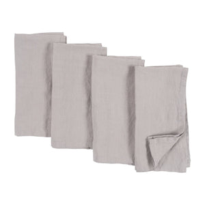 Verona 100% Stone Washed Linen Napkins - Set Of 4, 20" x 20": Ivory - The Collective Park City