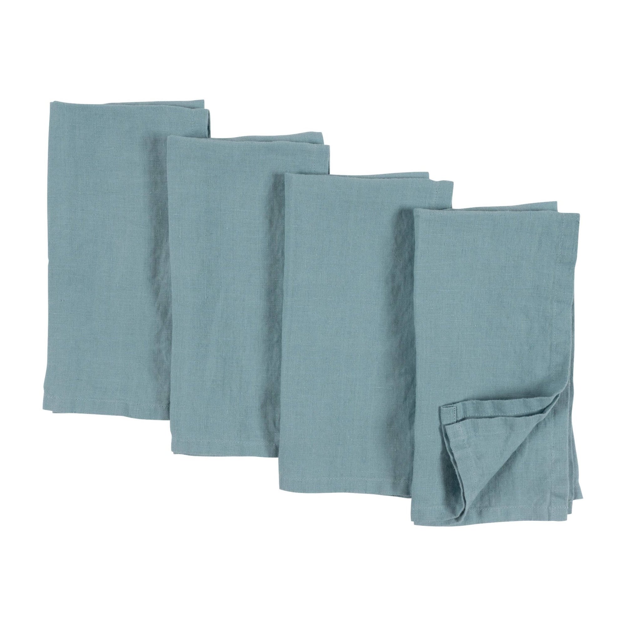 Verona 100% Stone Washed Linen Napkins - Set Of 4, 20" x 20": Ivory - The Collective Park City