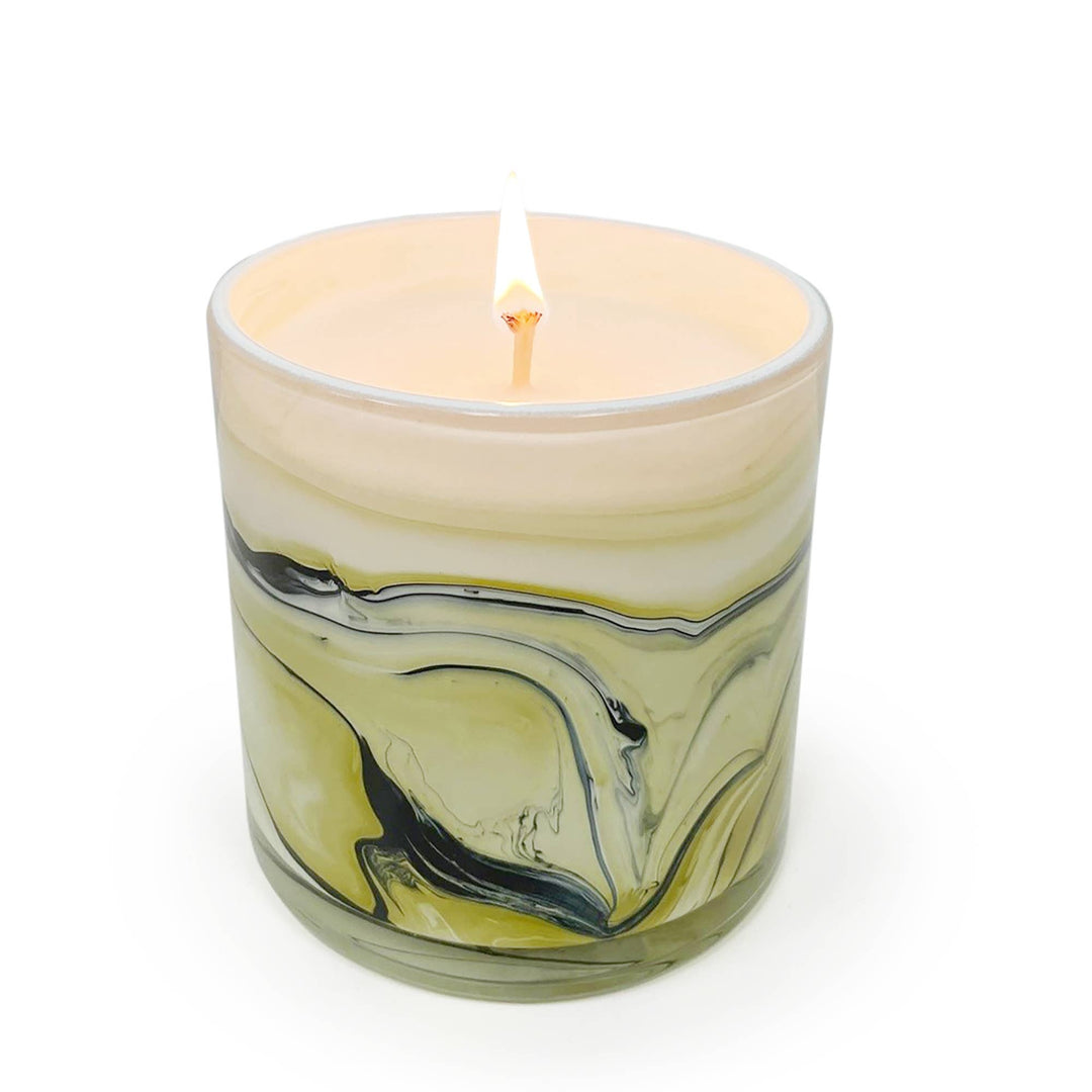 Vetiver &amp; Oak 14 oz. Swirl Glass Candle - The Collective Park City