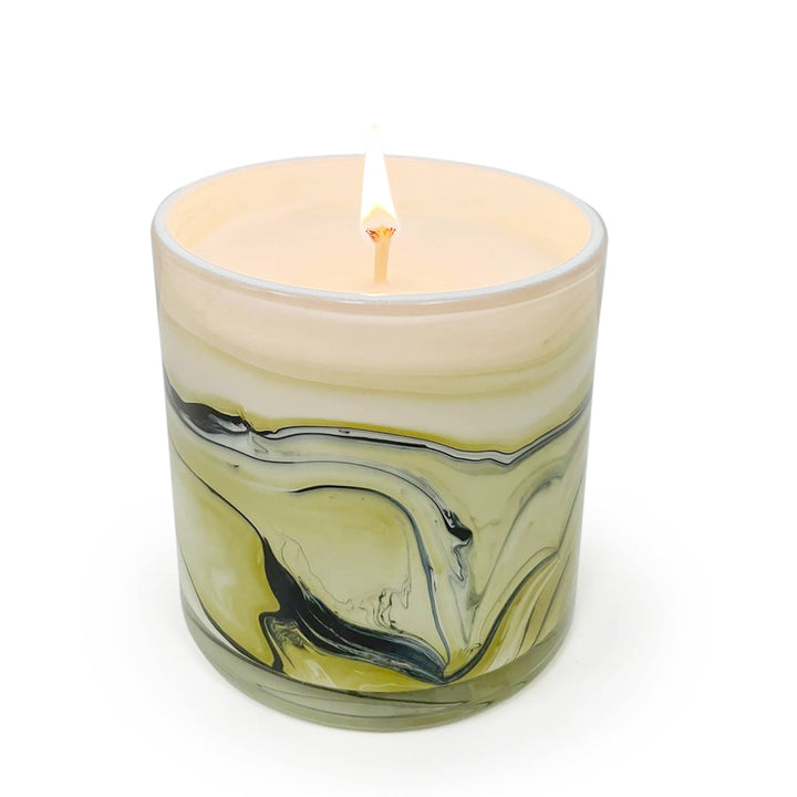 Vetiver &amp; Oak 14 oz. Swirl Glass Candle - The Collective Park City
