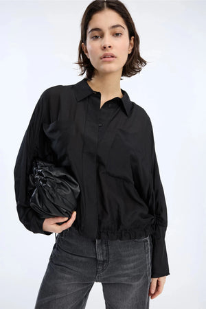 Vigil Button Down Blouse - Black - The Collective Park City