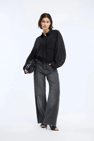 Vigil Button Down Blouse - Black - The Collective Park City