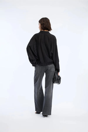 Vigil Button Down Blouse - Black - The Collective Park City