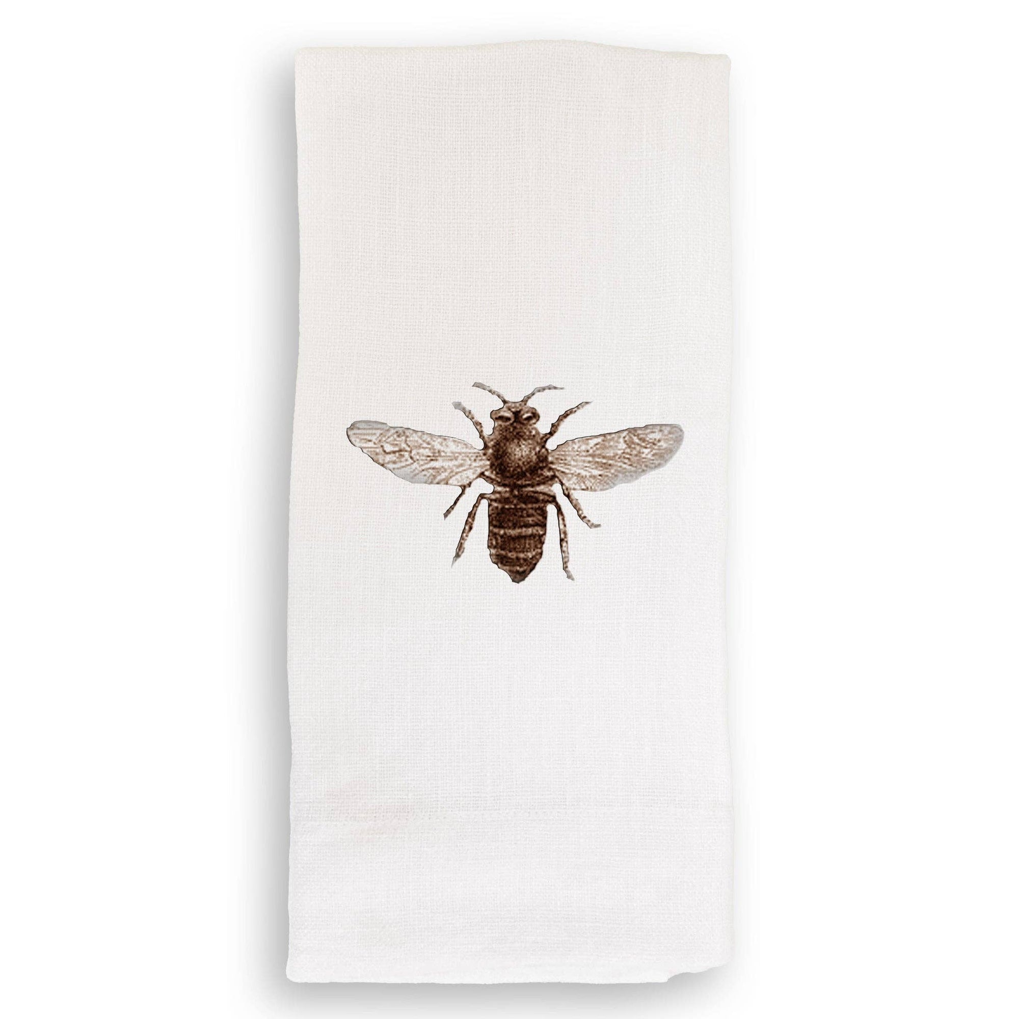 Vintage Bee: White Guest Towel / - The Collective Park City