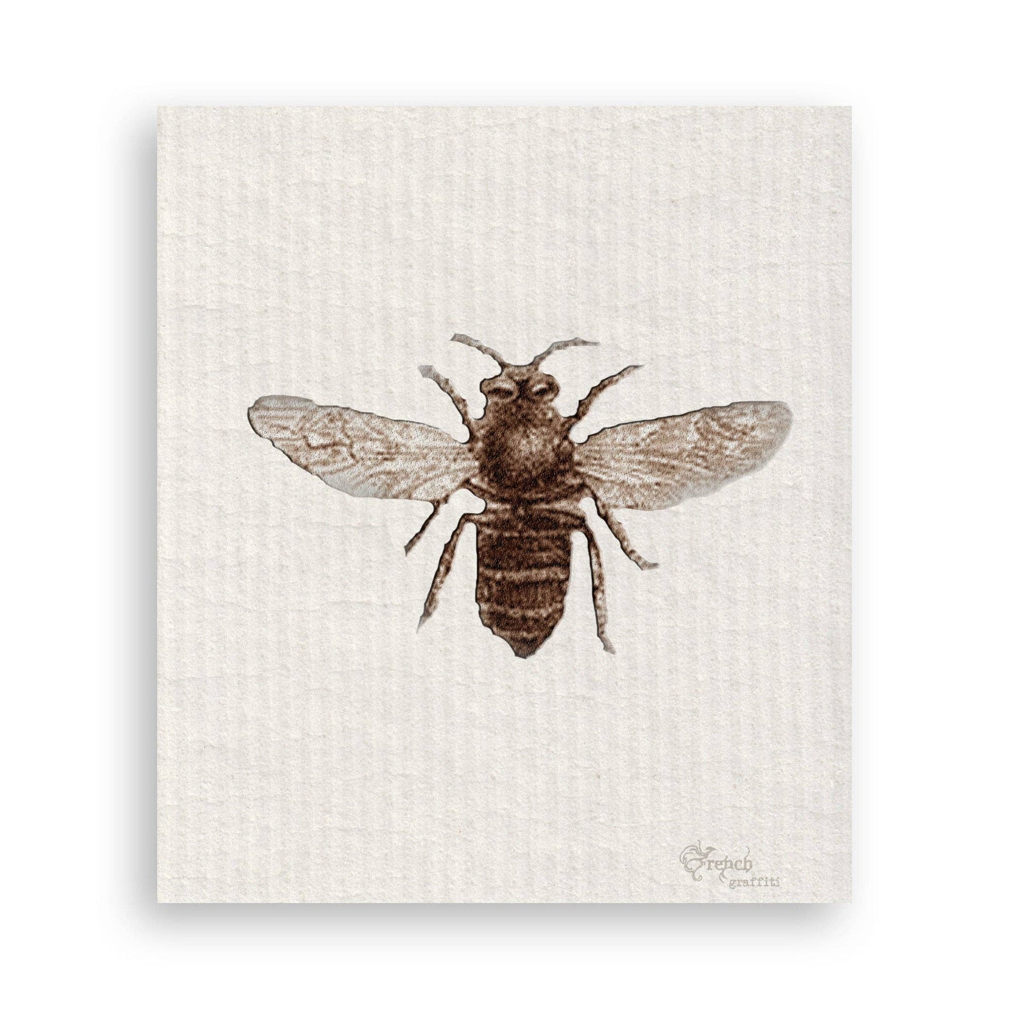 Vintage Bee: White Guest Towel / - The Collective Park City