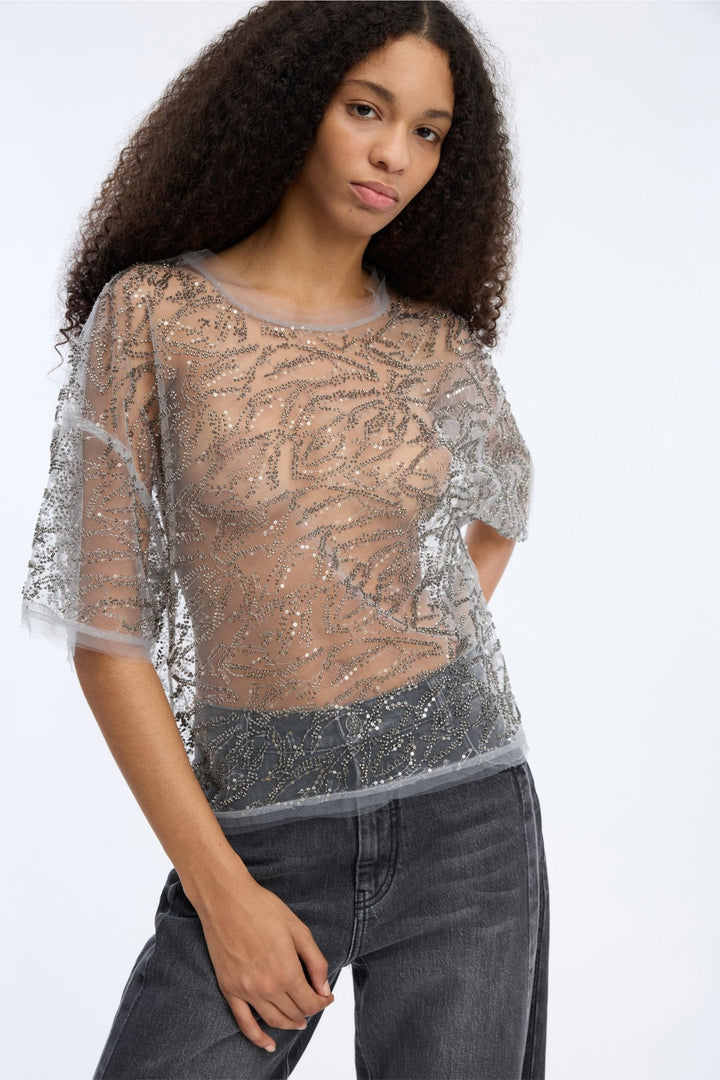 Vun Sheer Blouse - Gun Metal - The Collective Park City