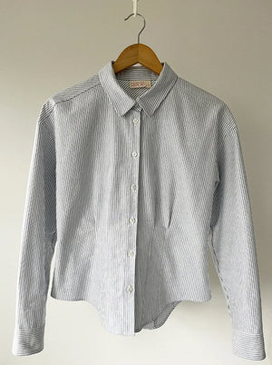 Waisted Oxford Button Down Shirt - The Collective Park City