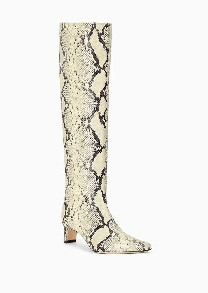 Wally Western Tall Boot - White Snake - The Collective Park City