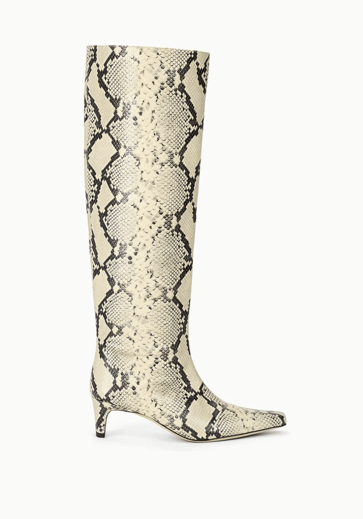 Wally Western Tall Boot - White Snake - The Collective Park City