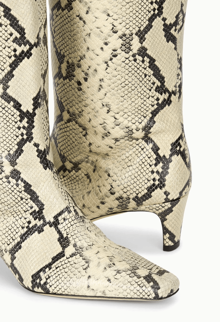 Wally Western Tall Boot - White Snake - The Collective Park City