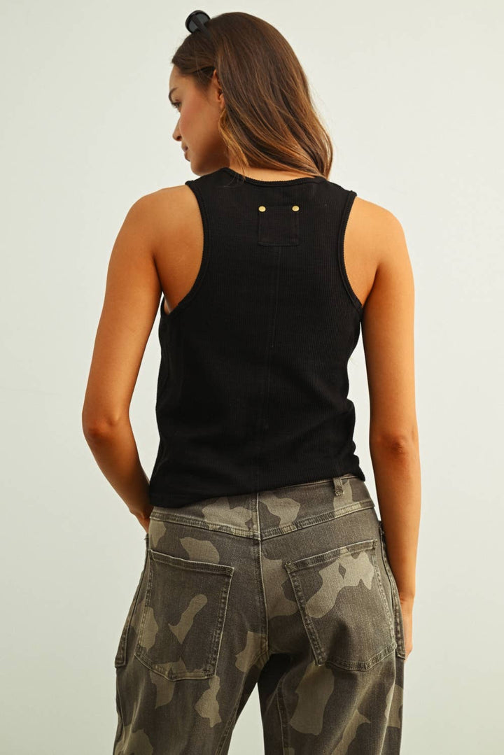 Washed Cotton Rib Tank - The Collective Park City