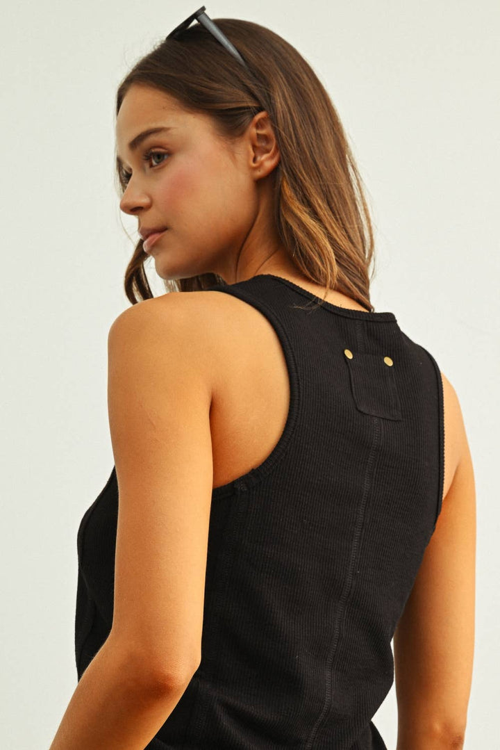 Washed Cotton Rib Tank - The Collective Park City