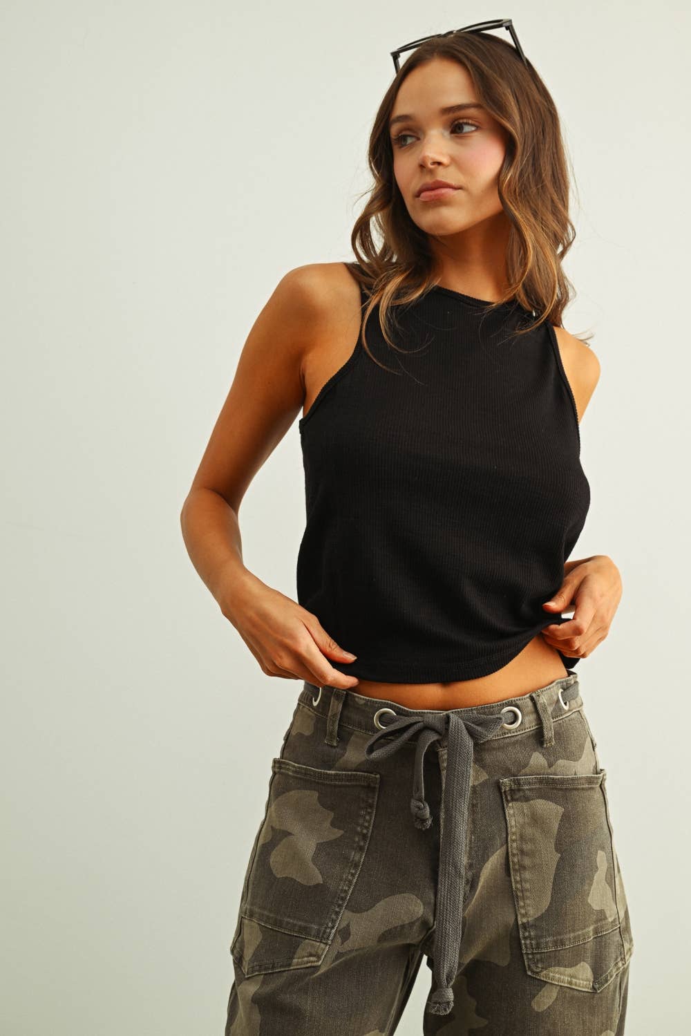 Washed Cotton Rib Tank - The Collective Park City