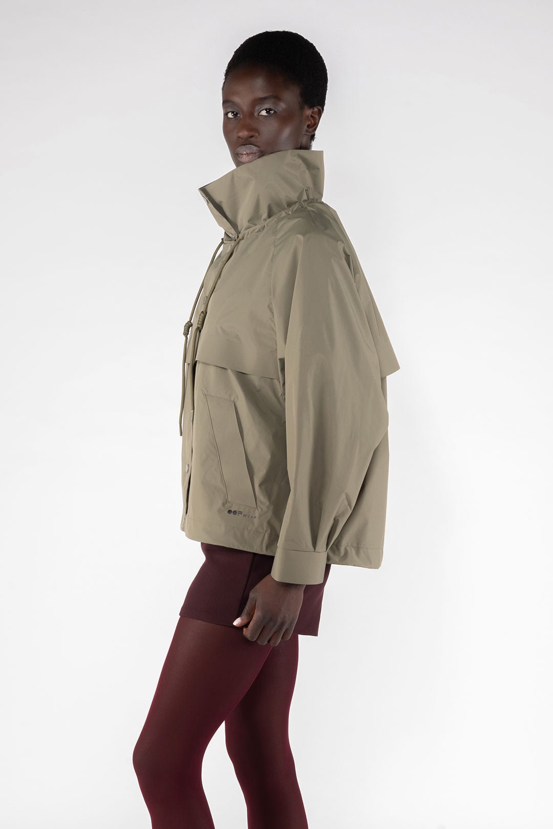 Water Repellent Short Jacket - Army Green - The Collective Park City