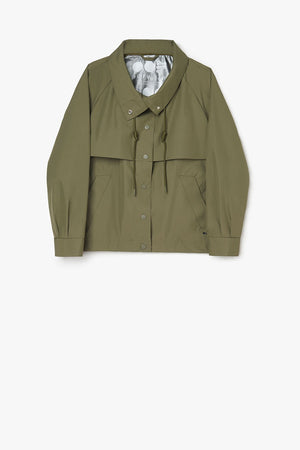 Water Repellent Short Jacket - Army Green - The Collective Park City
