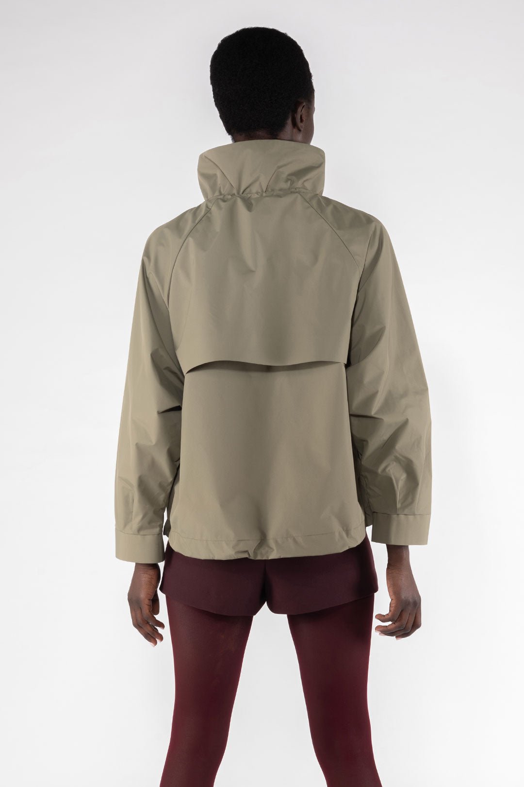 Water Repellent Short Jacket - Army Green - The Collective Park City
