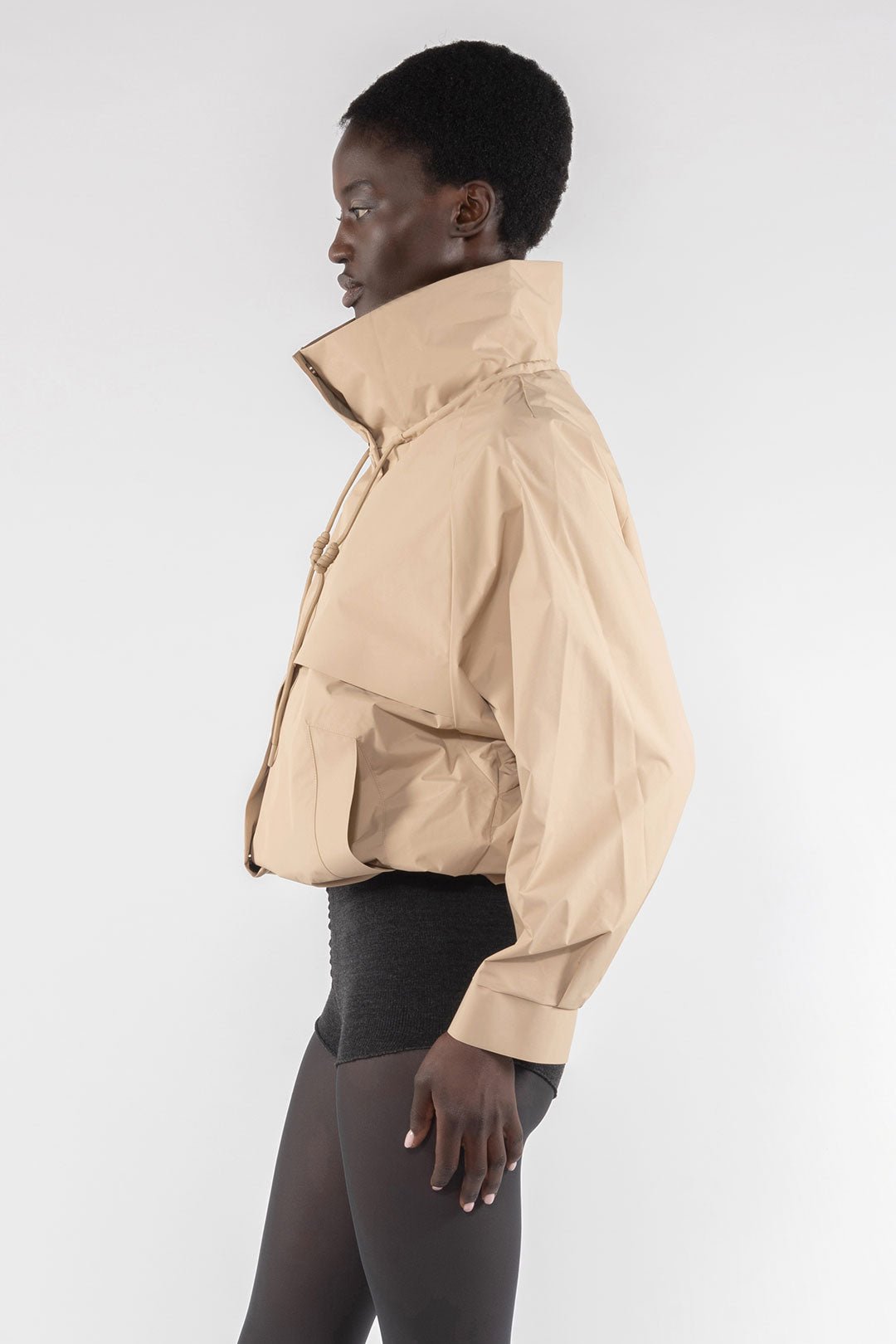 Water Repellent Short Jacket - Sand - The Collective Park City