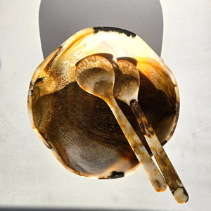 Wavy Resin Salad Serving Bowl / Matching Server / Tiger - The Collective Park City