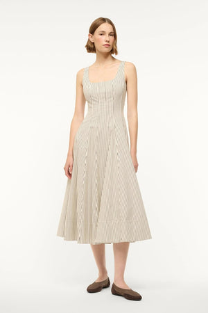 Wells Dress - Ivory/Dark Oak Stripe - The Collective Park City